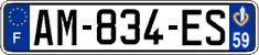 French license plate, SIV (ordinary)