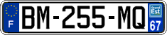 French license plate, SIV (ordinary)