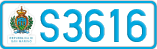 License plate of San Marino, Cars (A1234)