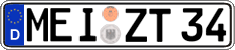 German license plate, Regular plates