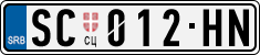 License plate of Serbia, Cars