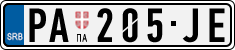 License plate of Serbia, Cars