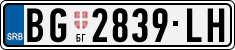 License plate of Serbia, Cars