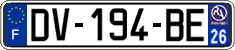 French license plate, SIV (ordinary)