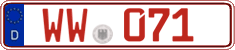 German license plate, Red license plates