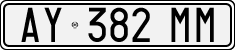 License plate of Italy, Cars (1994 year series)