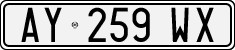 License plate of Italy, Cars (1994 year series)