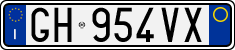 License plate of Italy, Cars (1994 year series)