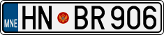 License plate of Montenegro, Cars