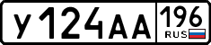 License plate Russia, Cars