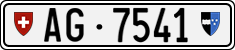 License plate of Switzerland, Cars