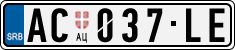 License plate of Serbia, Cars