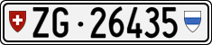 License plate of Switzerland, Cars