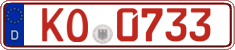 German license plate, Red license plates