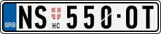 License plate of Serbia, Cars