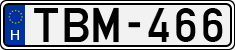 license plates of Hungary, Cars (1990)
