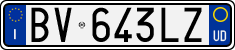 License plate of Italy, Cars (1994 year series)