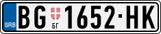 License plate of Serbia, Cars