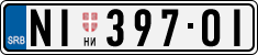 License plate of Serbia, Cars