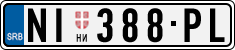 License plate of Serbia, Cars