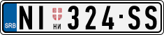 License plate of Serbia, Cars