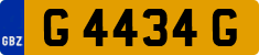License plate of Gibraltar, Regular car plates (G 1234 A)