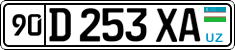 License plate of Uzbekistan, Private owners