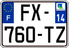French license plate, SIV (ordinary)
