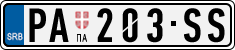 License plate of Serbia, Cars
