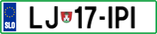 License plate of Slovenia, Cars