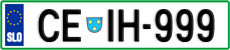 License plate of Slovenia, Cars