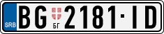 License plate of Serbia, Cars