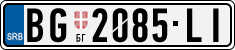 License plate of Serbia, Cars