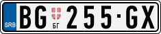 License plate of Serbia, Cars