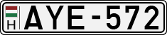 license plates of Hungary, Cars (1990)