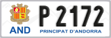 License plate of Andorra, Cars (A 1234)
