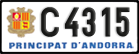 License plate of Andorra, Cars (A 1234)