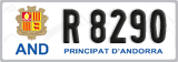 License plate of Andorra, Cars (A 1234)