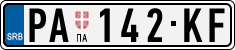 License plate of Serbia, Cars