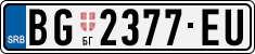 License plate of Serbia, Cars