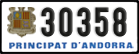 License plate of Andorra, Cars (1234(5))