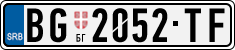 License plate of Serbia, Cars