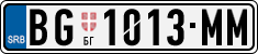 License plate of Serbia, Cars
