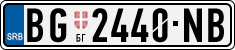 License plate of Serbia, Cars