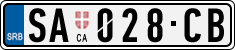 License plate of Serbia, Cars