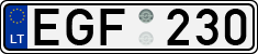 License plate of Lithuania, Cars