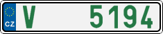 License plate of the Czech Republic, Oldtimers (2001)