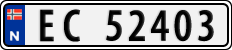 License plate of Norway, Cars