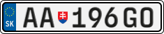 License plate of Slovakia, Cars