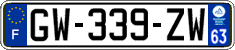 French license plate, SIV (ordinary)